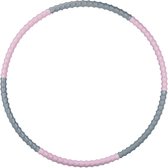 Hoelahoep volwassenen Ø 95 cm voor sport noppen afvallen - roze/grijs - figuurtraining buikspieren Hula hoop