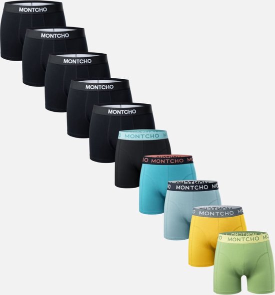 MONTCHO - Dazzle Series - Boxershort Heren - Onderbroeken heren - Boxershorts - Heren ondergoed - 10 Pack - Premium Mix Boxershorts - Hue Fusion - Heren - Maat XL
