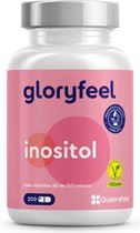 gloryfeel Inositol capsules - 2000 mg Myo-Inositol per dag - 200 capsules - Verrijkt met vitamine B6 & foliumzuur (Quatrefolic®)