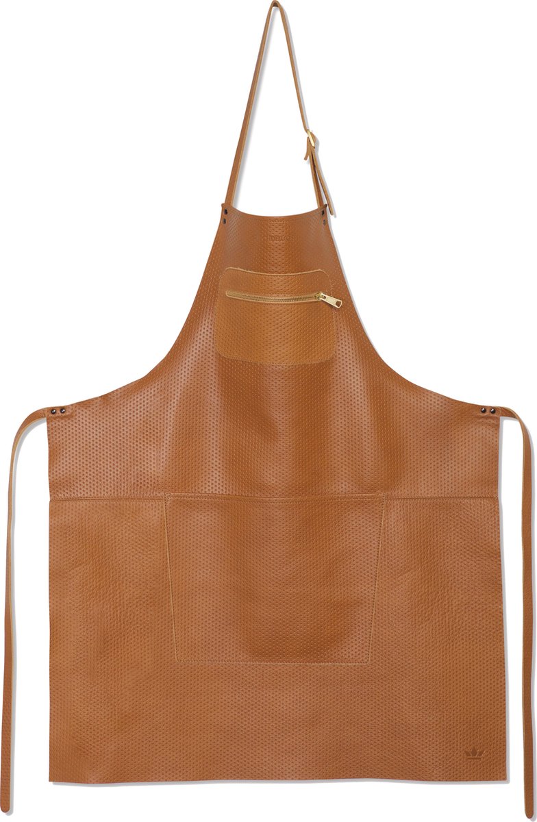 Dutchdeluxes - Handgemaakt - Leren Schort Perfo - Taupe