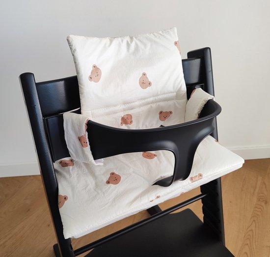 Foto: Luukybb kussenset beertjes stoelverkleiner geschikt voor stokke tripp trapp geplastificeerd en snel schoon kinderstoel verkleiner stoel kussen