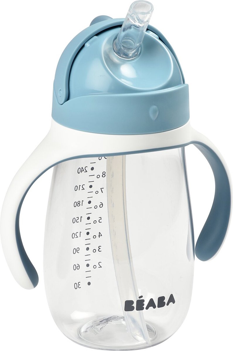 Goedkoopste Béaba Drinkbeker - Rietjesbeker 300 ml - Lekvrij - Verwijderbare Handvatten - Vanaf 8 Maanden - Blauw