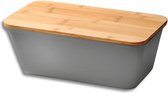 Broodbox van FSC-bamboe grijs 35 x 20 x 135 cm met kunststof (PP) deksel bread box