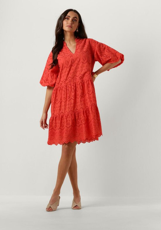Notre-V Nv-donna Robe Broderie Anglaise Robe Robes Femme - Robe - Rok - Robe - Corail - Taille XL