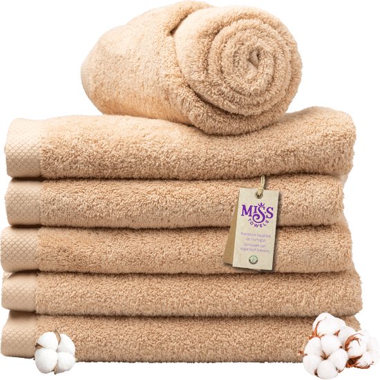 Miss Towels - Hotelhanddoek - Zandkleurig - 70x140 - 5+1 Bundel