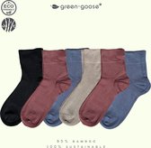green-goose® Bamboe Dames Sokken | Maat 36-41 | 6 Paar | Grijstinten | 85% Bamboe | Zacht, Admenend en Duurzaaam!