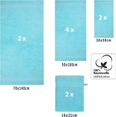 10-delige handdoekenset PREMIUM 100% katoen 2 douchehanddoeken 4 handdoeken 2 gastendoekjes 2 washandjes kleur turquoise