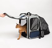 HiDREAM Expandable Pet Carrier backpack - Draagtas rugzak voor honden en katten tot 7kg - 36x28x43cm - Uitbreidbaar - Grijs