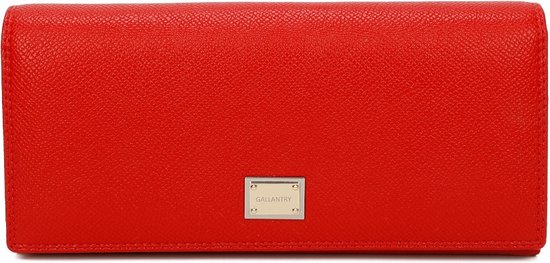 Gallantry - Portefeuille femme - Portefeuille - Porte-monnaie - Simili cuir - Convient pour cartes - Portefeuille à fermeture éclair - téléphone portable et monnaie - Rouge