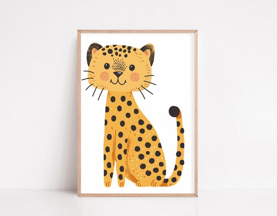 No Filter kinderkamer poster - Safari - Luipaard - Babykamer decoratie - 21x30 cm - A4 formaat - 1 stuks