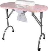 Table à ongles - Table de manucure - 90x40x81 cm - Extraction incluse - Pliable - Rose