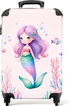 Bol.com NoBoringSuitcases.com® - Kinderkoffer meisje - Roze zeemeermin - Kindertrolley meisjes - Handbagage koffer lichtgewicht ... aanbieding