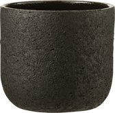 J-Line bloempot Ruw - keramiek - zwart - large - Ø 22.00 cm