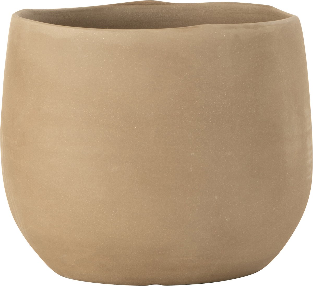 J-Line bloempot Effen keramiek beige large