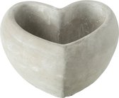 J-Line bloempot Hartvorm - cement - grijs - 2 stuks