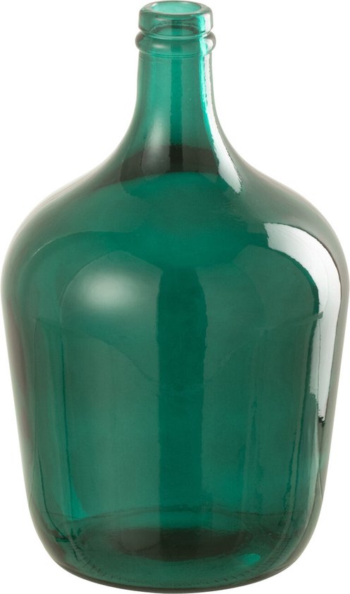 J-Line vaas Fles - glas - groen - 30.00 cm hoog