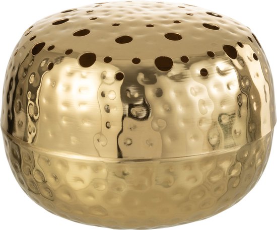 J-Line vaas Ball Met Gaten - metaal - goud - large