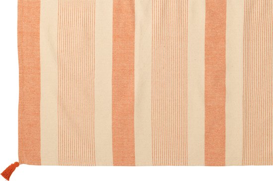 J-Line plaid - coton - beige et orange - 130 x 180 cm