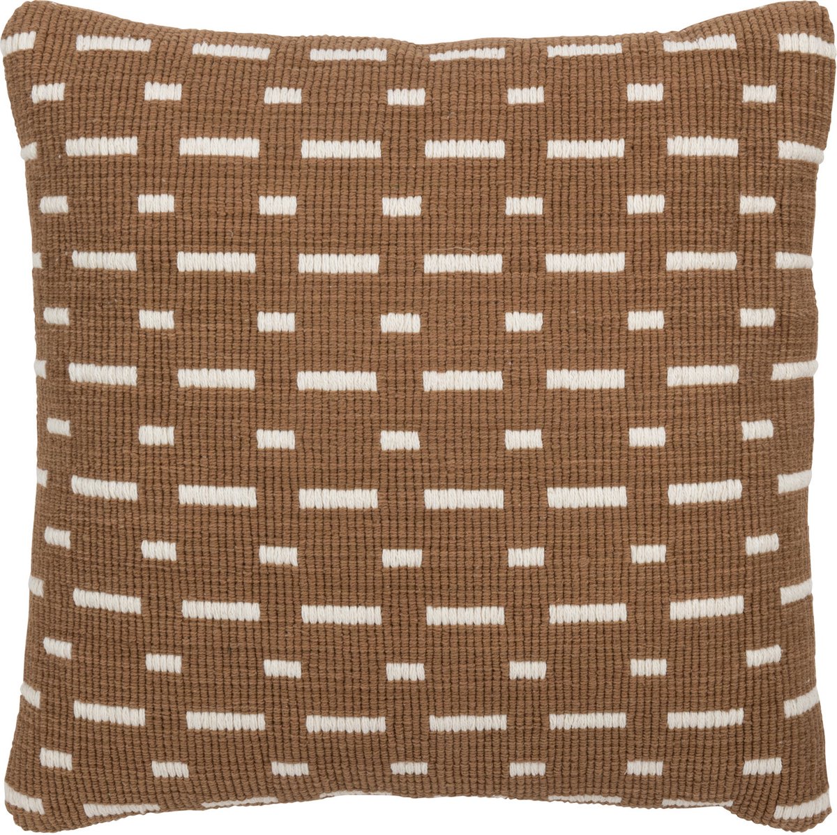 J-Line kussen Lijnen Outdoor - polyester - bruin/wit