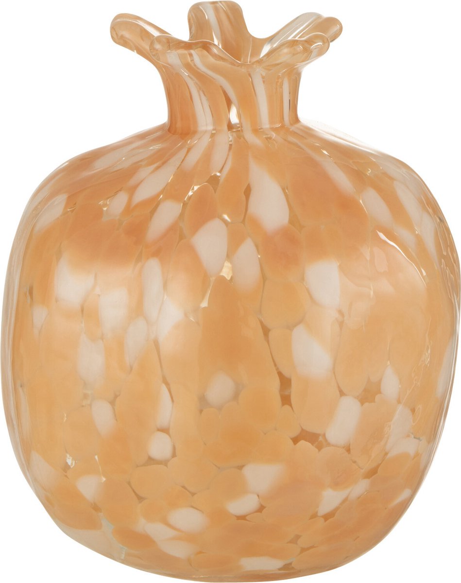 J-Line vaas Melissa - glas - beige - medium - Ø 14 cm