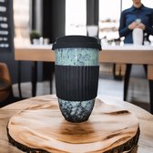 Simple Solutions Koffie To-Go Mok Cyaan - 350ml - Cafeïne - Onderweg - Werk - Auto - Hersluitbaar - Duurzaam