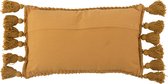 J-Line coussin Floches Rectangulaire - coton - ocre