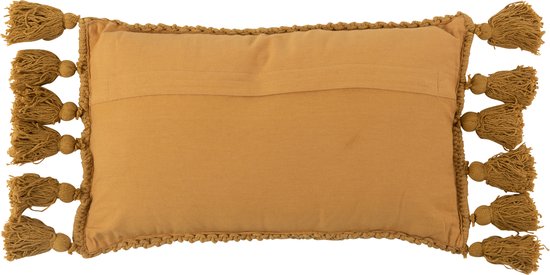 J-Line coussin Floches Rectangulaire - coton - ocre