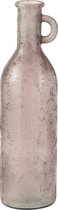 J-Line vaas Fles Cylinder - glas - oud roze - 50.00 cm hoog