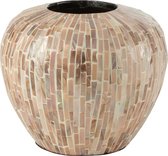 J-Line Vase Nuye Boule Mosaique/Bambou Beige