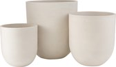J-Line Set De 3 Vases Rond En Céramique Haut Wit