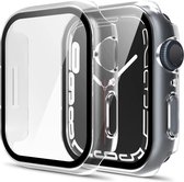 Apple Watch 45mm Serie 7 Serie 8 Serie 9 - Hoesje Harde beschermhoes transparant scherm gehard glas