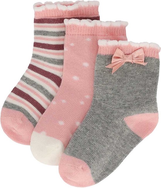iN ControL 3pack babysocks girls - pink - 17/19