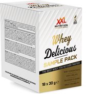 XXL Nutrition - Whey Delicious - Sample Pack - Wei Eiwitpoeder met BCAA & Glutamine, Proteïne poeder, Eiwit shake, Whey Protein - 18 x 30 gram