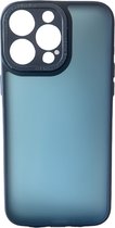 Backcover Military - Geschikt voor iPhone 15 Plus - Met Camera Protector - Stevige Case met Soft TPU-bumperranden - Blauw