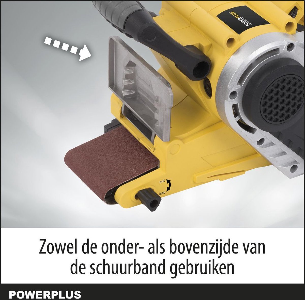 Powerplus elektrische bandschuurmachine POWX0460 - 950W schuurmachine - schuurriem 533x75mm - 380min-1 - met opbergkoffer - met 3 acc. – foto 4