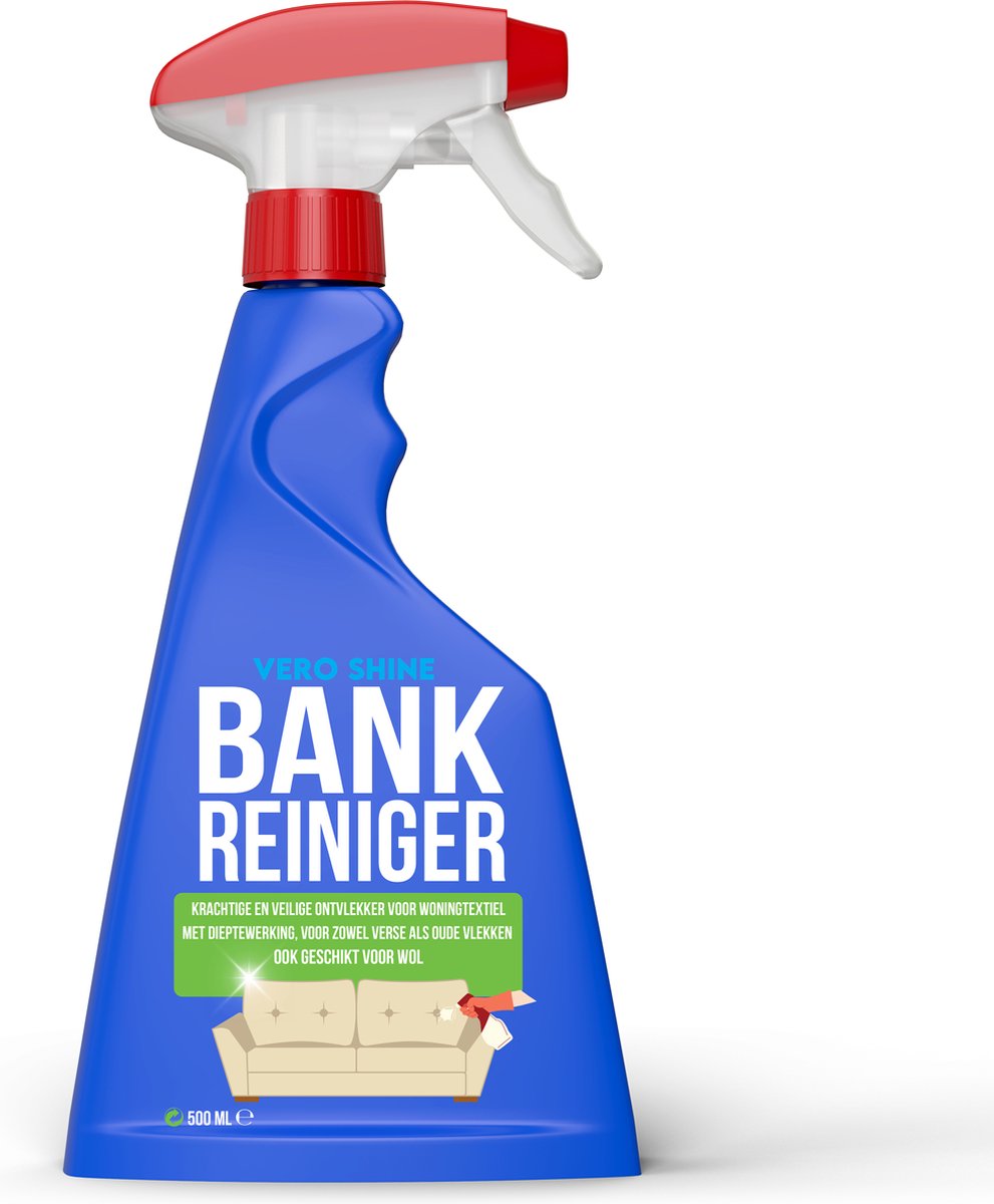 TEXTIEL BANKREINIGER Vero Shine – Krachtige reiniger en ontvlekker voor huistextiel – Tegen allerhande vlekken – Ook voor tapijten, gordijnen, (auto) zetels en andere meubelstoffen – Frist de kleuren weer op – Neutraliseert geurtjes.