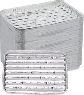 Relaxdays aluminium bakjes - set van 100 - 34 x 22 cm - rechthoekige alu lekbakjes - bbq