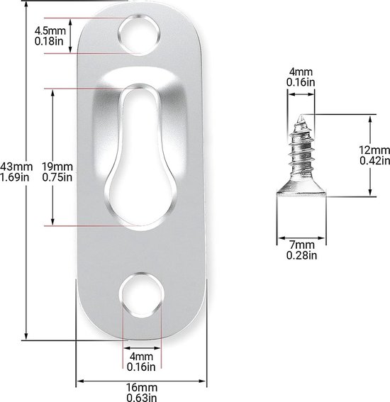 Piutouyar 48 stuks ronde sleutelgathangers, fotolijst plank sleutelgatbeugel metalen sleutelgathanger bevestigingsmiddelen met schroeven (zilver Piutouyar 48 stuks ronde sleutelgathangers, fotolijst plank sleutelgatbeugel metalen sleutelgathanger bevestigingsmiddelen met schroeven (zilver