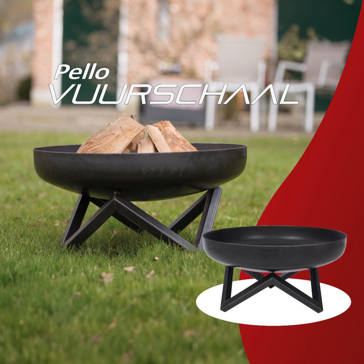 RedFire Pello Vasque à feu - Ø 60 cm - Noir