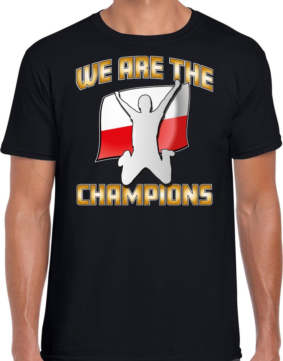 Bellatio Decorations Verkleed T-shirt voor heren - Polen - zwart - voetbal supporter - themafeest L