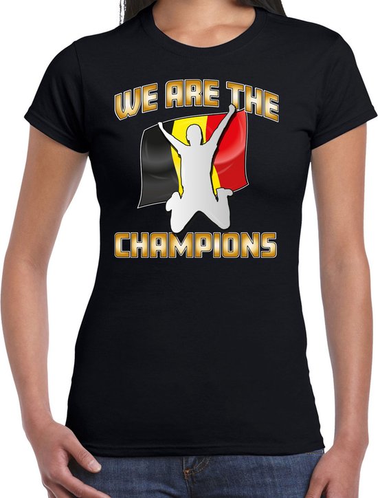 Bellatio Decorations T-shirt habillé pour femme - Belgique - noir - supporter de football - soirée à thème XXL