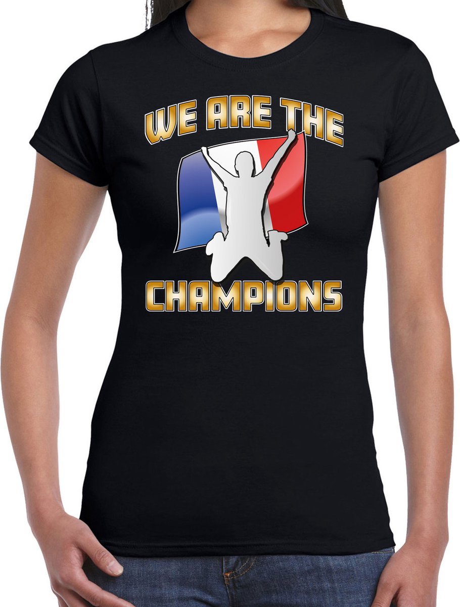 Bellatio Decorations Verkleed shirt voor dames - Frankrijk - zwart - voetbal supporter - themafeest XS
