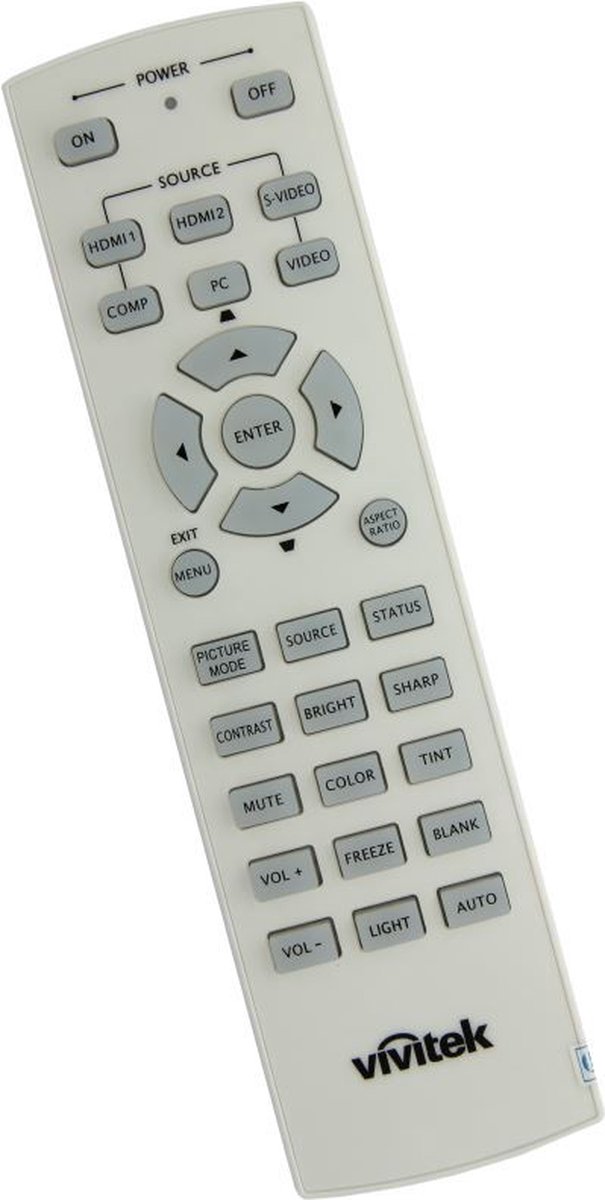 Afstandsbediening geschikt voor de VIVITEK H1080FD beamer, vervangt 5041824300 / 5041845500