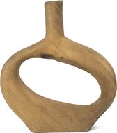 HomeBound by KY - Vase beignet en bois de noyer - 24x6x27cm - vase beignet en bois de noyer