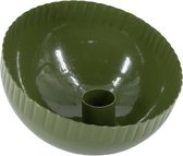 HomeBound by KY - Kaarsenstandaard bowl green - 13x13x9cm - kaarsenstandaard groen bowl