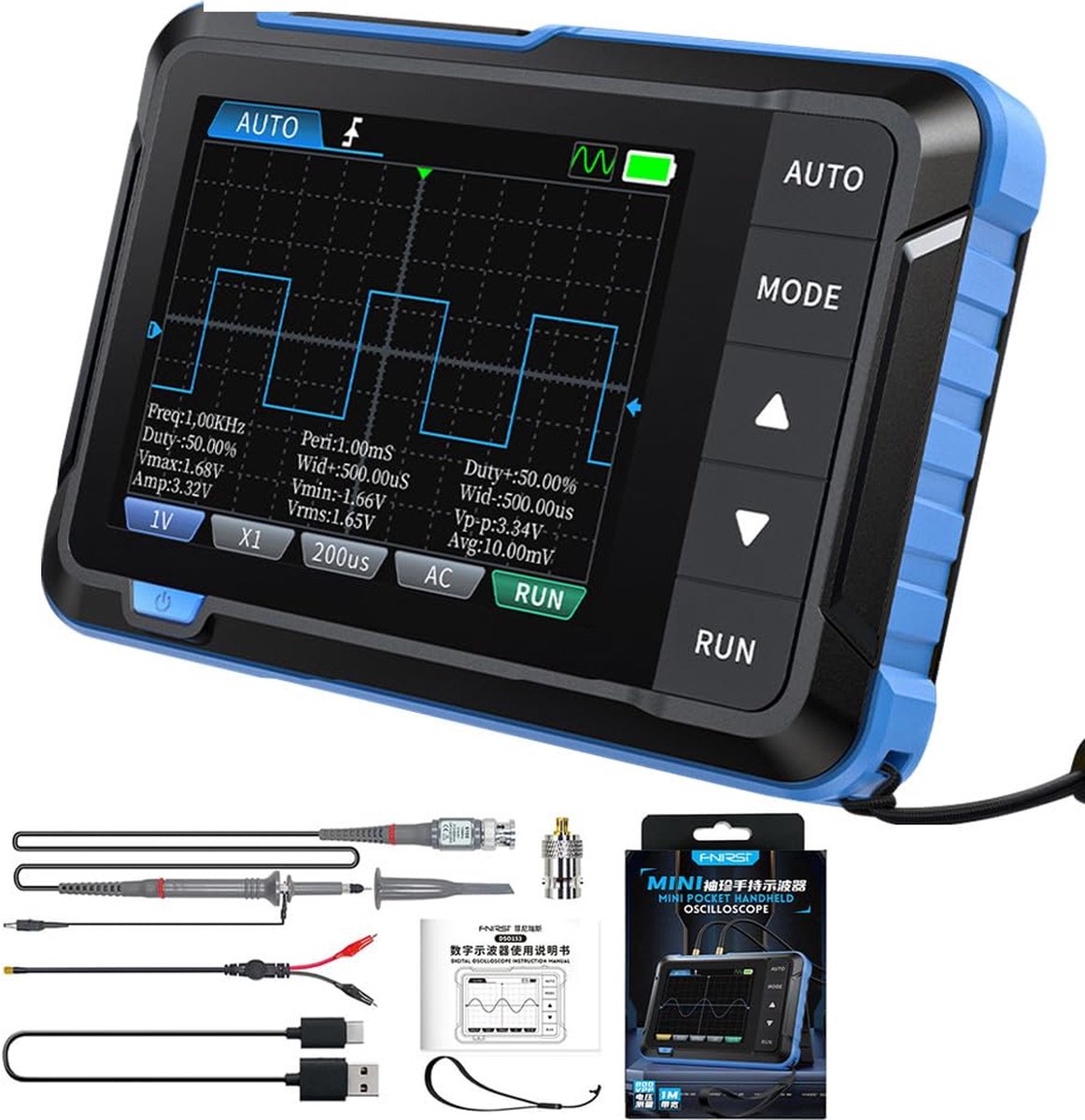 FNIRSI Digitale Mini Oscilloscoop - Compact & Draagbaar - Signaalgenerator - 5 MS/s 1 MHz