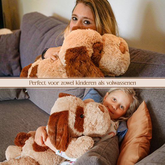 Big Baloo Verzwaringsknuffel Hond 2,5KG/70CM - Verzwaarde Zware Anxiety Knuffel - Weighted stuffed animal voor Kind & Volwassenen