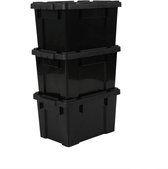 Opbergbox Robuste IRIS Ohyama Powerbox - 21L - Plastique - Zwart - Set de 3