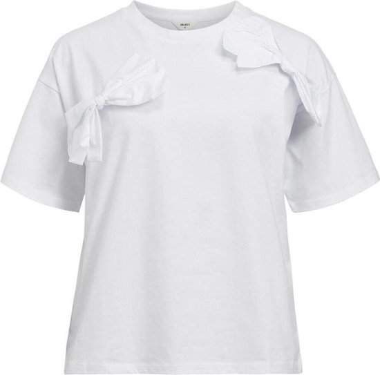 Object T-shirt Objklara Ss Ow Bow Tee E Ott 23045828 White Dames Maat - XS