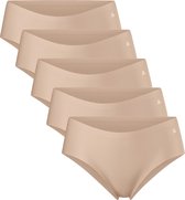 DANISH ENDURANCE Hipsters sans couture pour femme - Sports & Quotidien - Lot de 5 - Beige - Taille M